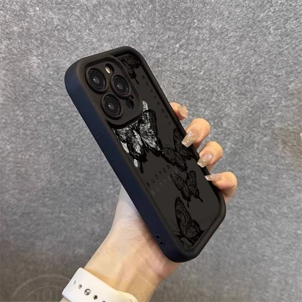 Фото Роскошный чехол для телефона с рисунком бабочки для Xiaomi Redmi 15 14C 13 13C 12 12C K50 K40 10C 10 9T 9C 9A K30 4G 5G, задняя крышка из ТПУ №2