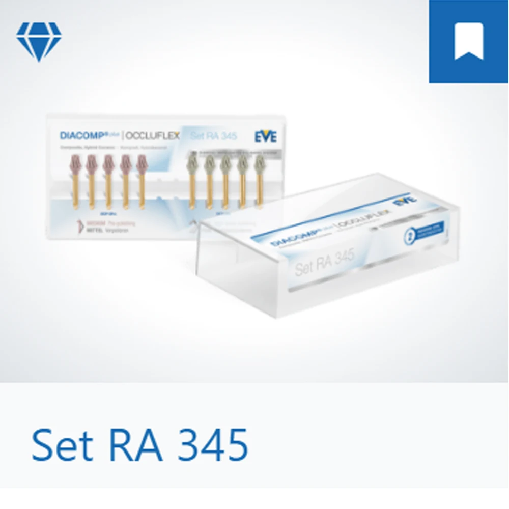 EVE Diacomp Dental Clinic Polishing Instruments Plus Set RA345 Composite Hybride Ceramic Occluflex Burs Kit Dentist Tool Germany images - 6
