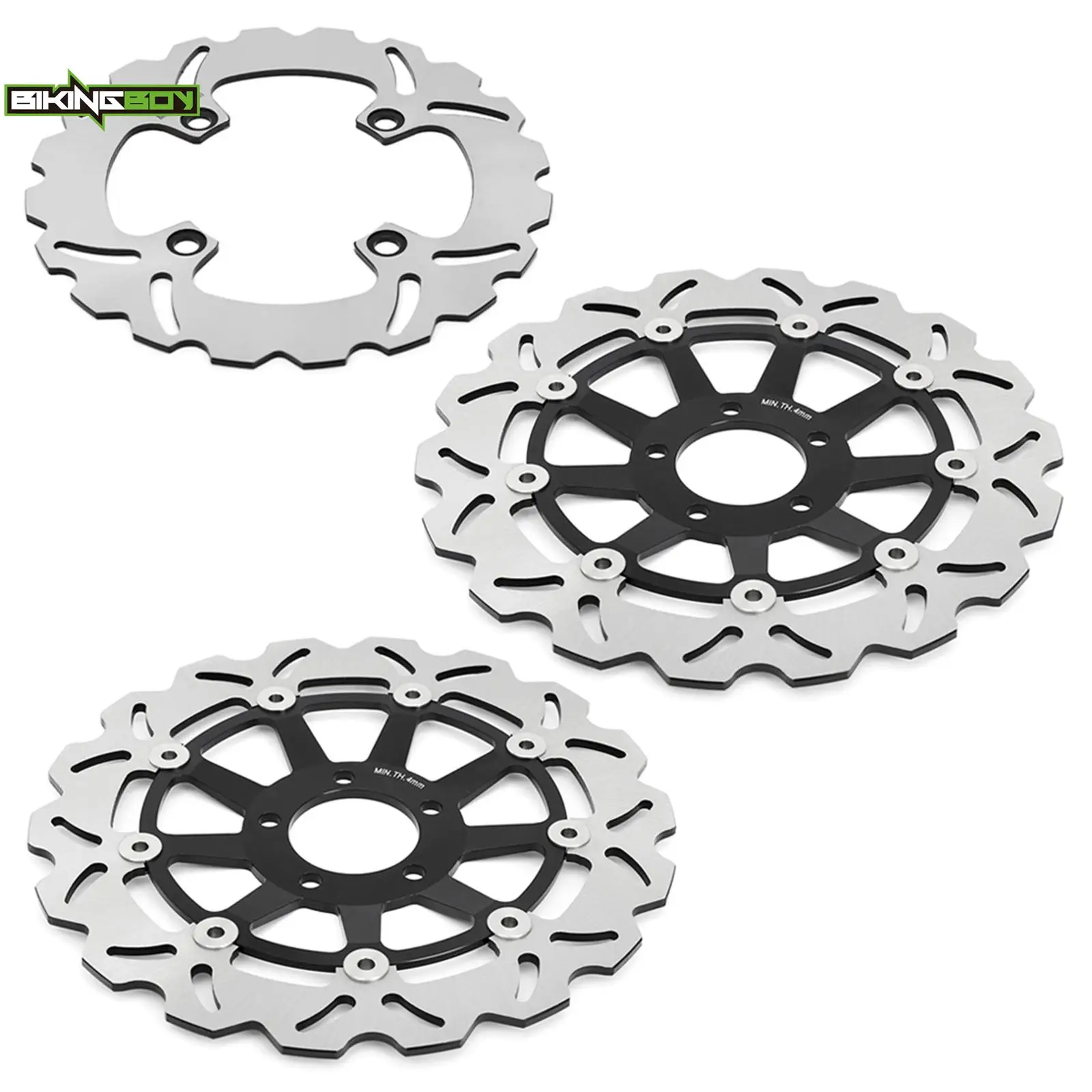 Фото BIKINGBOY Для Kawasaki ZX12R Ninja ZX-12R 00-06 Передние и задние тормозные диски (роторы) ZX 1200, комплект из нержавеющей стали №3