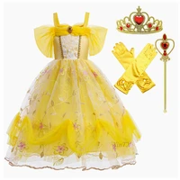toddler girl princess dress children christmas hallowen party clothing kids dress up magic stick crown cosplay costume