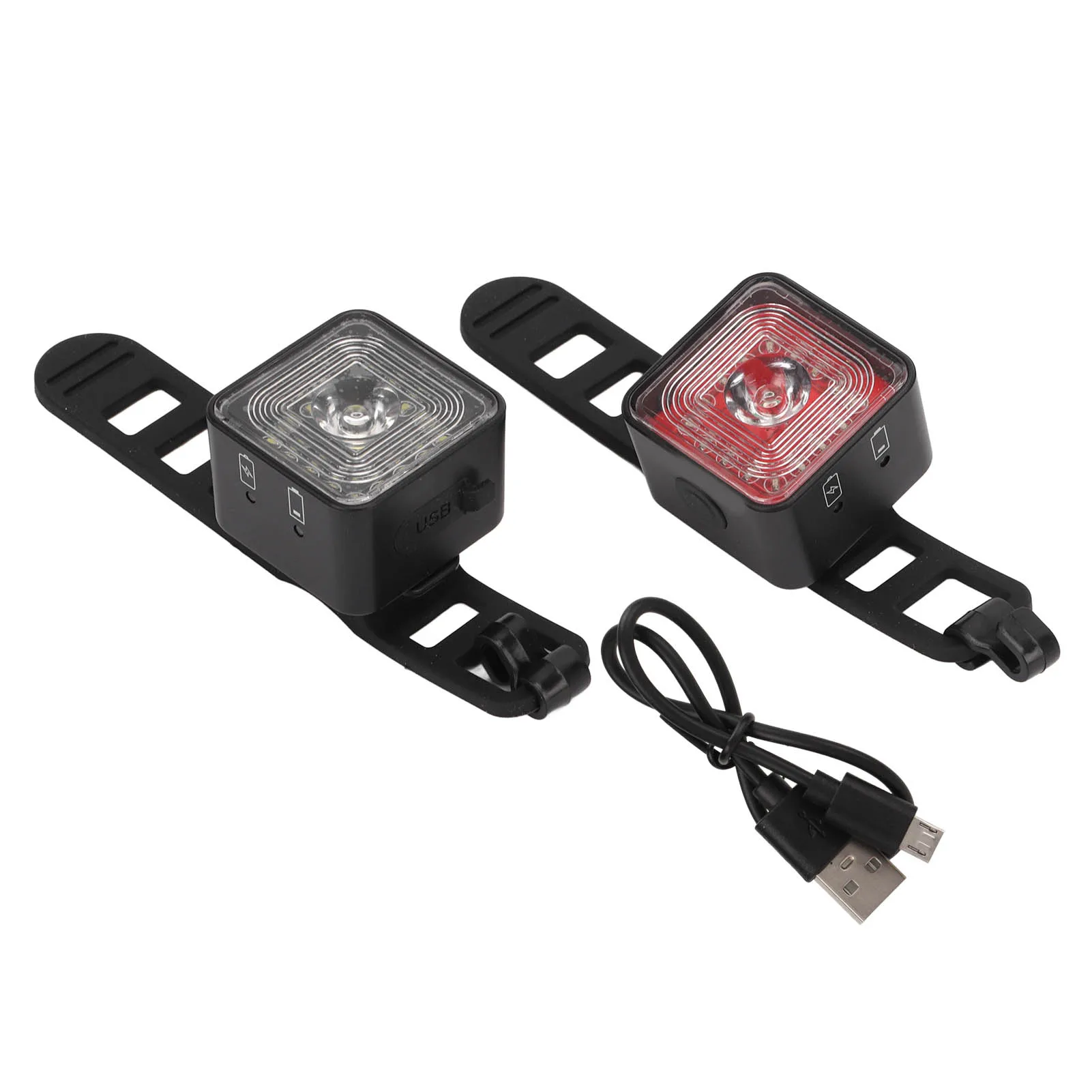 

ENLEE Bicycle Super Bright Lights Set USB Rechargeable Waterproof Bike Front Headlight and Rear Taillight