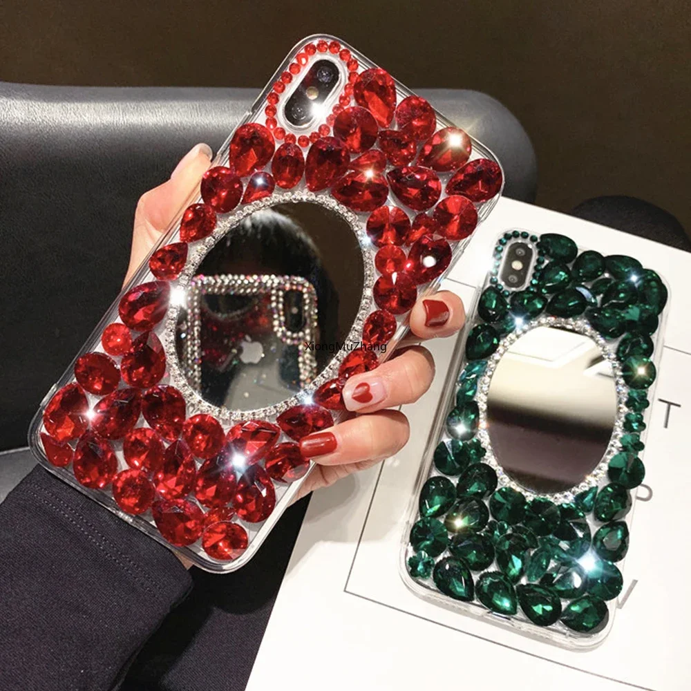 Роскошный зеркальный чехол со стразами и кристаллами для Nokia X10 X20 G10 G20 6 3 8 5 2 1 4 7