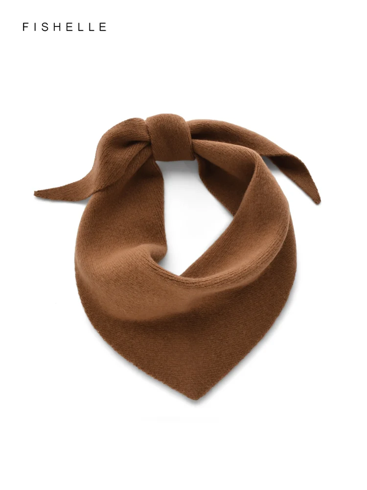

Solid Red Camel Pure Wool Triangle Scarf Women's Winter Warmth Knitted Wool Scarves Female Small Shawl Scarf Adults Gifts