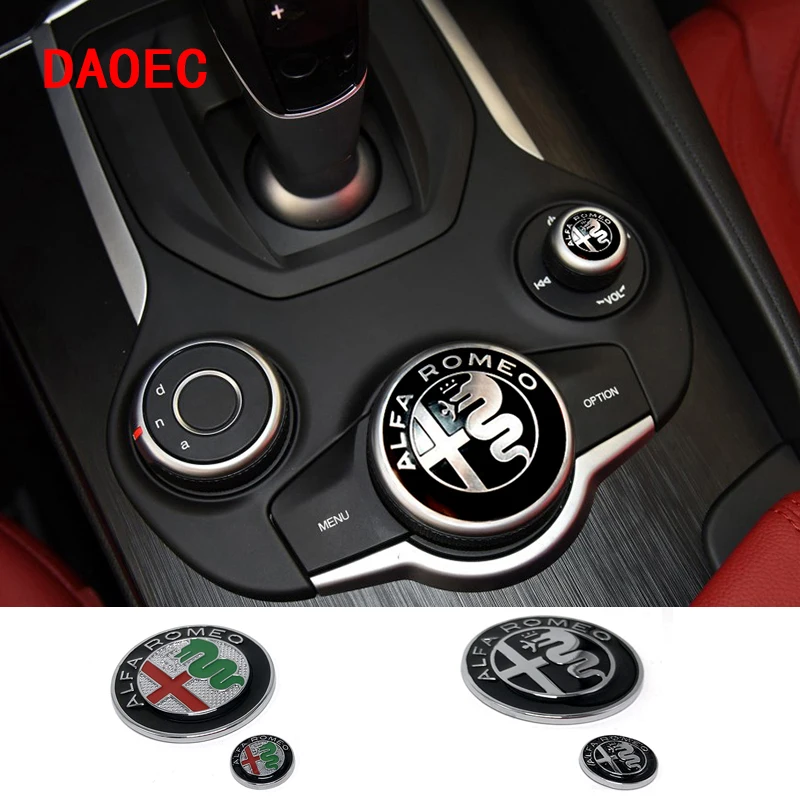 

Наклейки на центральную консоль из цинкового сплава для Alfa Romeo Giulia Stelvio, декоративная ручка переключателя, аксессуары для интерьера автомоб...