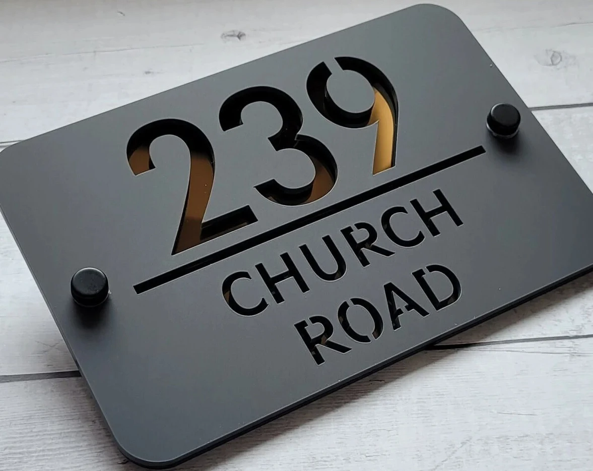 Personalized Custom House Number Signs Door Address Numbers Modern Sign Rectangle 3D Plaques
