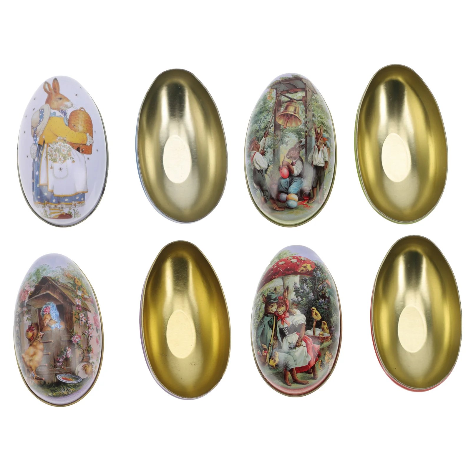 

Easter Egg Candy Box Eggs Container Tin Party Gift Metallic Holder Shaped Filler Bunny Favors Diy Fillable Filled Tins Metal