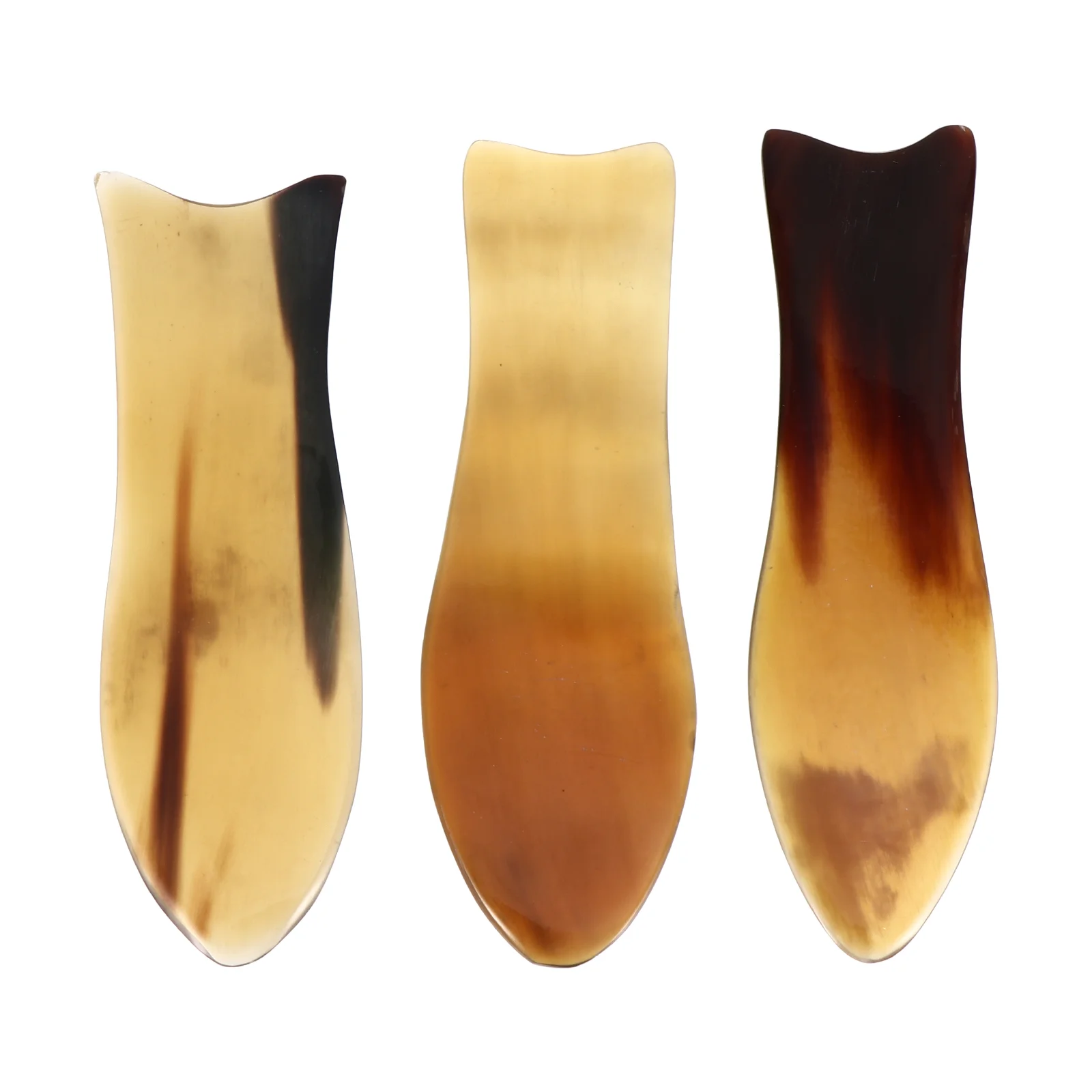 

3pcs Fish Shaped Ox Horn Scraping Plates Scraping Boards Boards