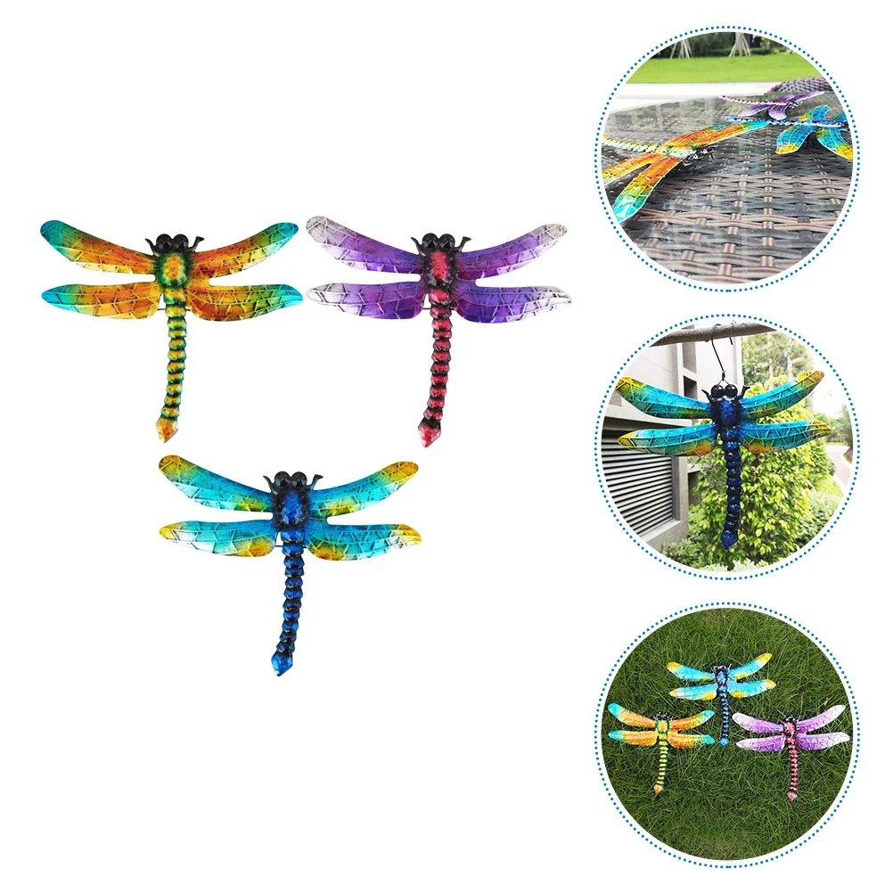 

Wall Dragonfly Metalsculpture Animal Decor Outdoor Garden Hanging Iron Pendant Decorativeinsect Sculptures Ornament Yard Statue
