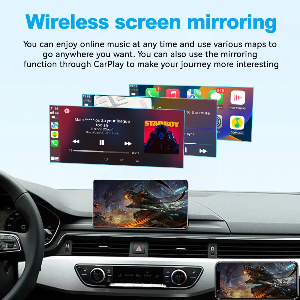 Фото Новый беспроводной интерфейс JoyeAuto CarPlay и модуль Android Auto для Audi 2012-2018 A3, MMI 2016-2018 A4/A5/Q2/Q7 B9, с функцией Mirroring и AirPlay. №4