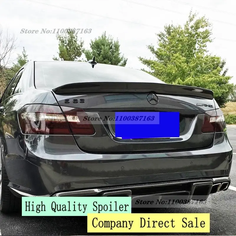 

For Benz E Class W212 Spoiler 2008-2015 Year Sedan 4-door Glossy Black Real Carbon Fiber Rear Wing V Style Accessories