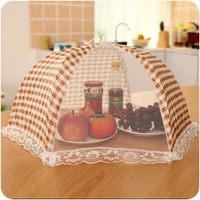 foldable table food cover umbrella style anti fly mosquito kitchen cooking tools meal cover table mesh food covers
