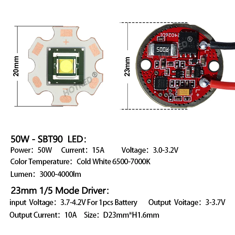 

Светодиодные модули OTCRREE XHP70.2 XHP70.3 Hi XHP90 SBT90 30W 40W 50W для фонарей