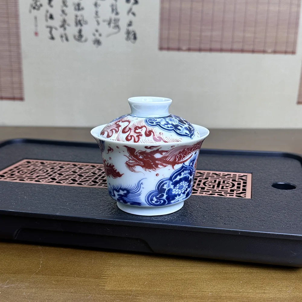 Ручной работы с синим и белым цветком HAILANG красным узором высококачественный