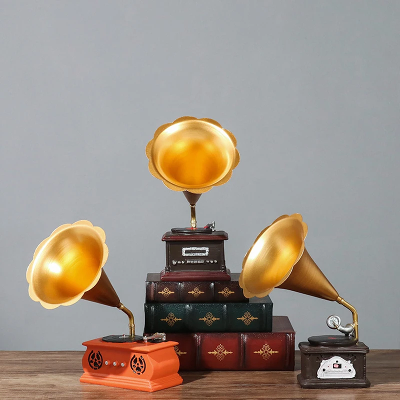 Американский ретро фонограф керосиновая лампа промышленный стиль модель