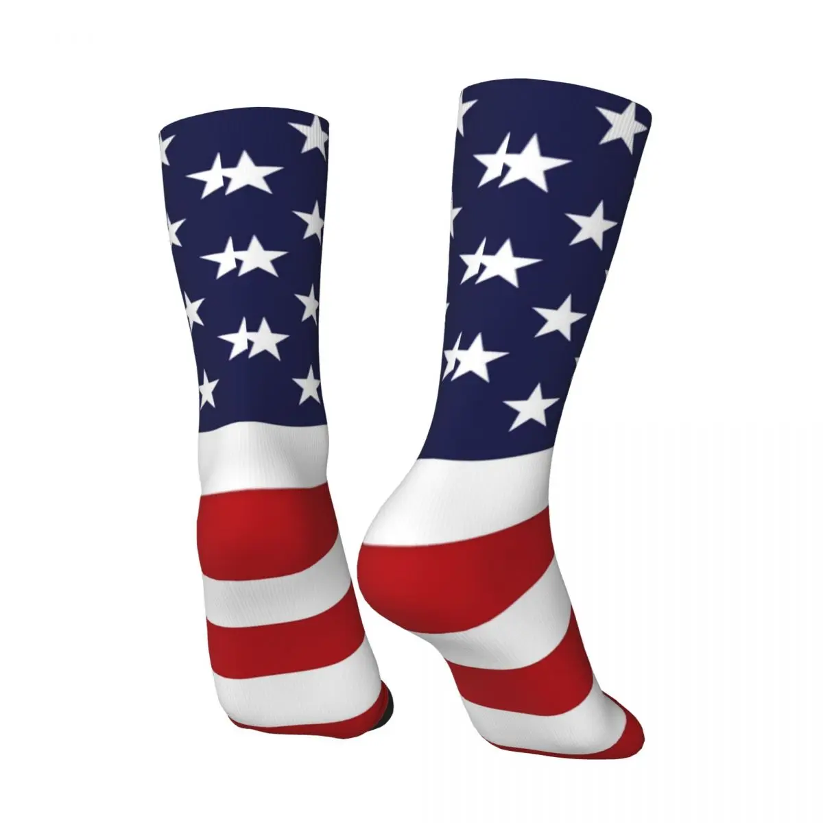 Носки в белую и красную полоску модные чулки с американским флагом осенние