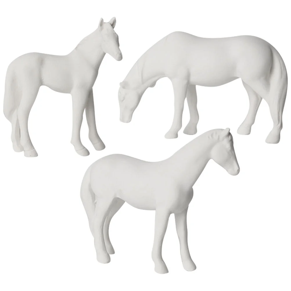 

3 Pcs Simulation Horse Shape Decor Micro Landscape Ornaments Horse Statue Decor