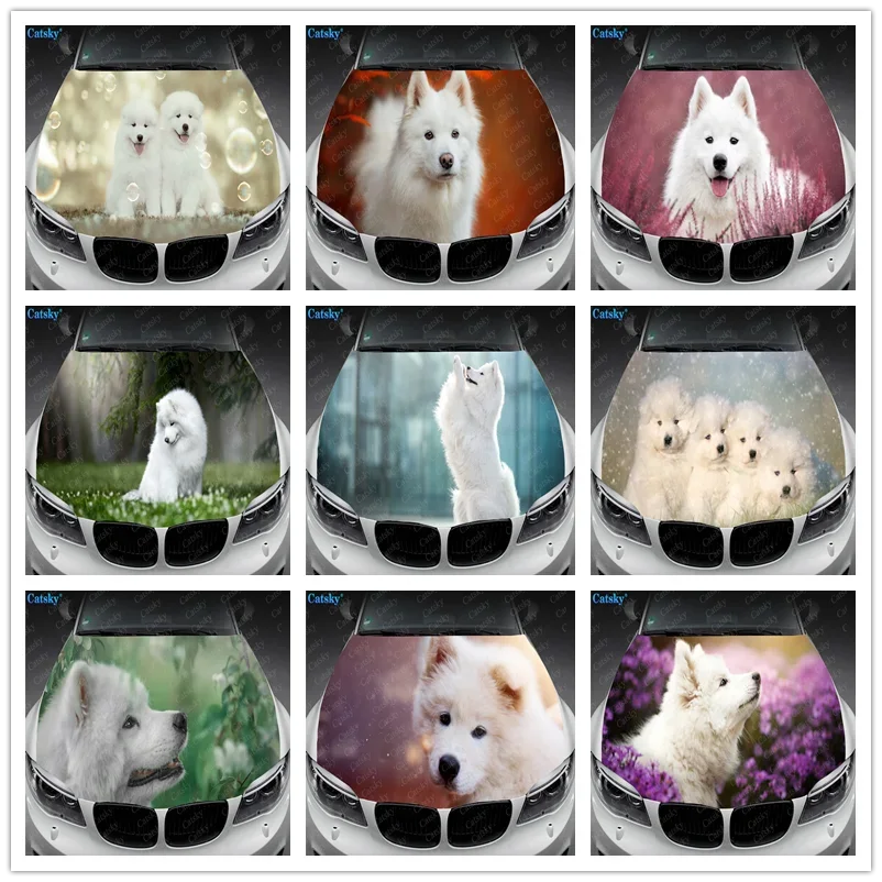 Samoyed виниловые наклейки на капот автомобиля с изображением животных собаки