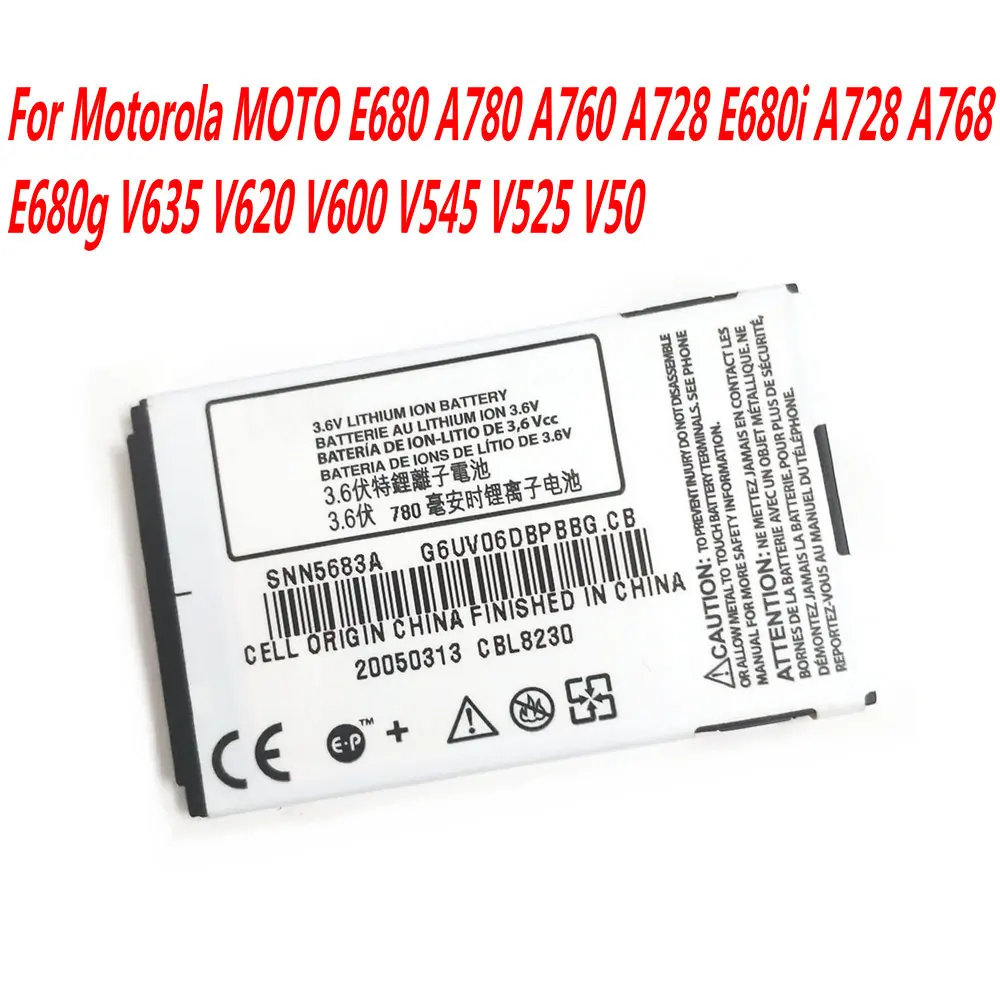 Высококачественный аккумулятор SNN5683A для Motorola MOTO E680 A780 A760 A728 E680i A728 A768 E680g V635 V620 V600 V545 V525 V50