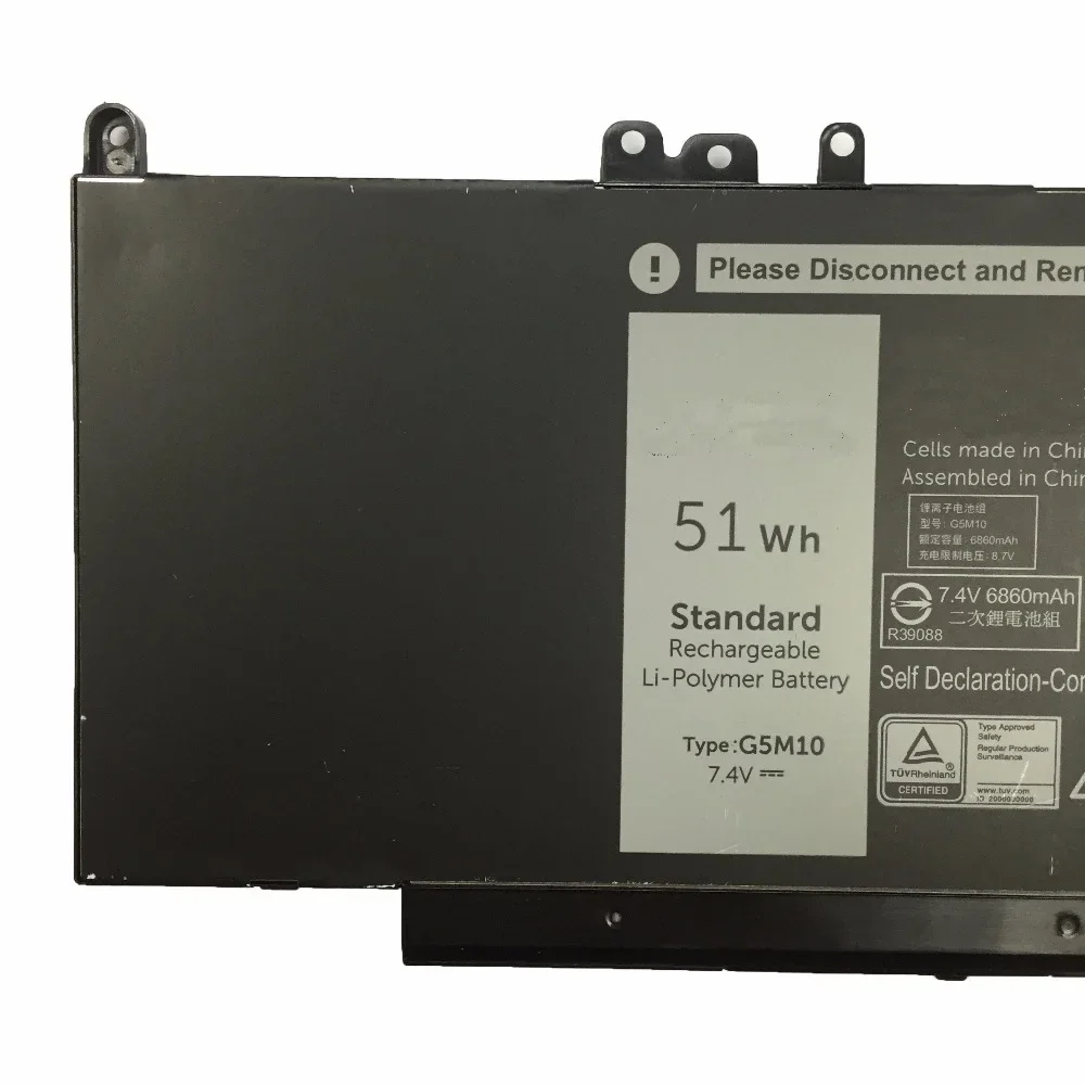 Оригинальный аккумулятор для ноутбука 7 4 В 51 Втч G5M10 Dell Latitude E5550 E5450 8V5GX 08V5GX R9XM9 WYJC2