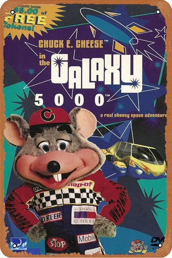 Chuck E. Cheese n the Glxy 5000 Move 8x12 Vntge Retro Funny Beer Sgns Mn Cve Br Grge Cfe Resturnt Wll rt Decor Metl Sgn