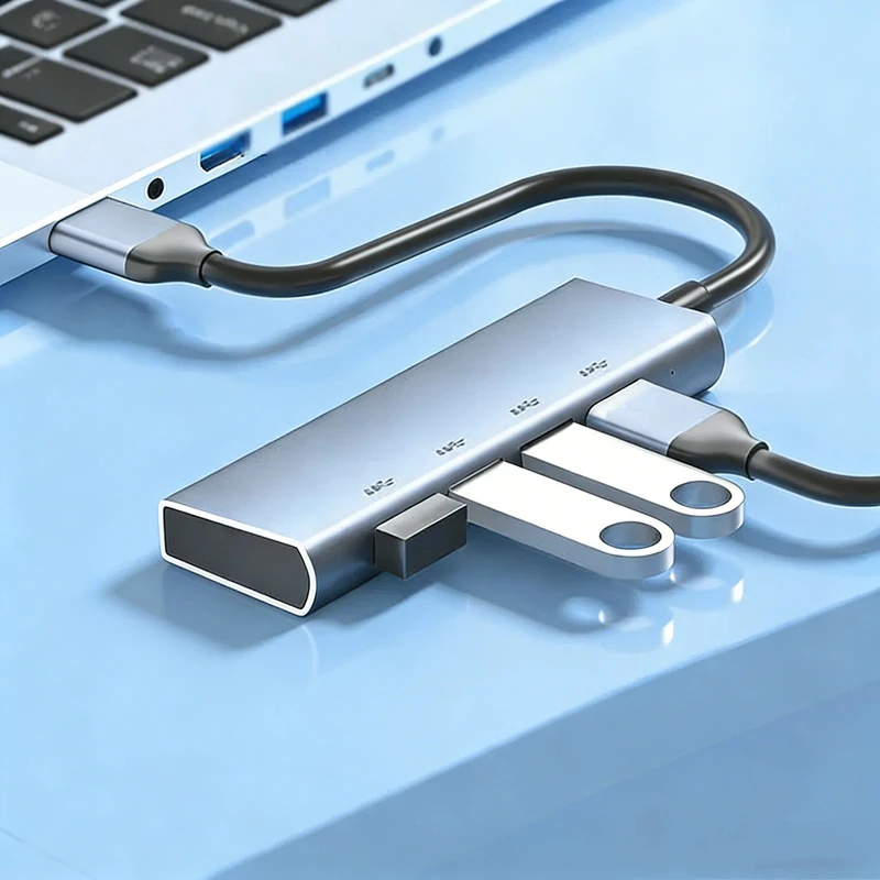 Фото YY+USB-хаб на 4 порта USB 3.0 с HDMI 2.0 4K из алюминиевого сплава, совместимый с Mac Mini M4 M2 №1