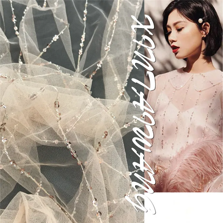 

Африканская блестящая вышитая ткань с блестками для свадебного бисера, кружевная ткань, comsume декор, сделай сам, шитье