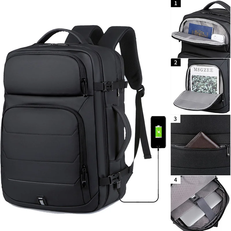 

Мужской рюкзак для ноутбука 17 дюймов с возможностью увеличения объема, Водонепроницаемый школьный ранец для ноутбука с USB-разъемом, Спортивная дорожная школьная сумка, рюкзак для мужчин, 2023