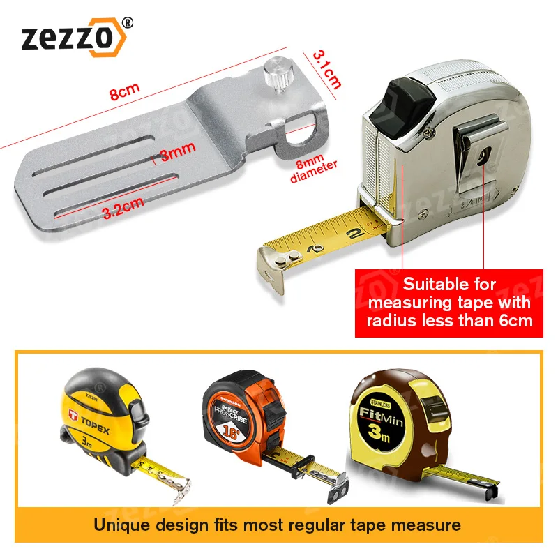 

Tape Measure Fixed Clip Easy to Mark Scribing Drawing Lines Flexible Ruler Position Clamp Measuring Attachment for Tape Measures