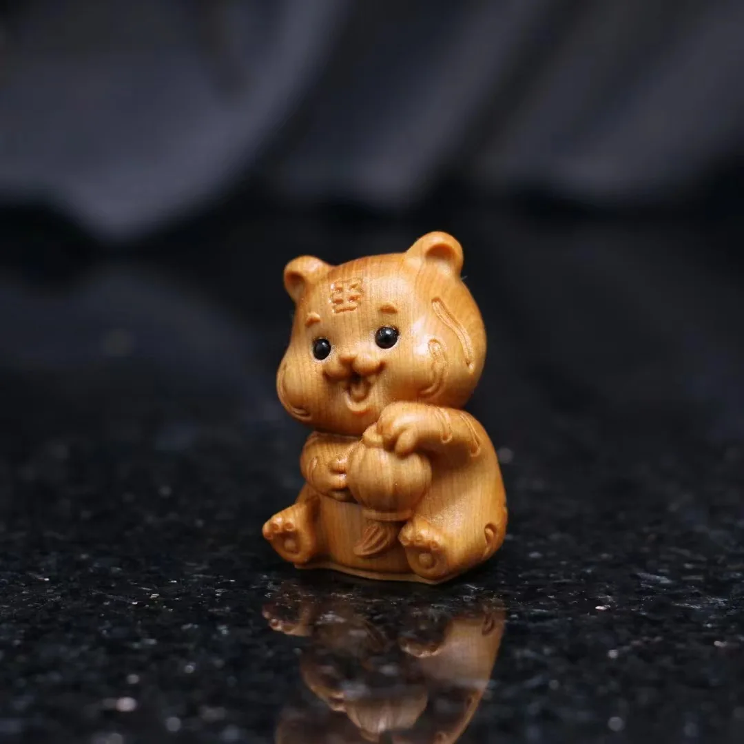 Миниатюрный деревянный фонарь с тигром украшения милые маленькие животные