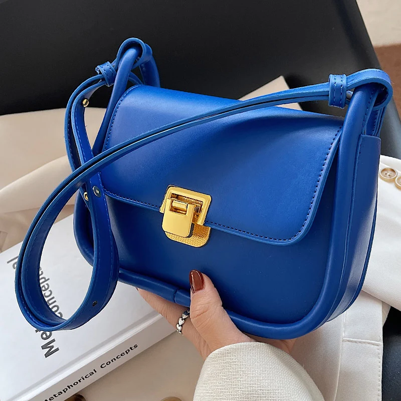 

Luxury Brand Blue Crossbody Bags for Women Fashion Designer Underarm 2022 Woman Shoulder Bag Female Handbag and Purses New