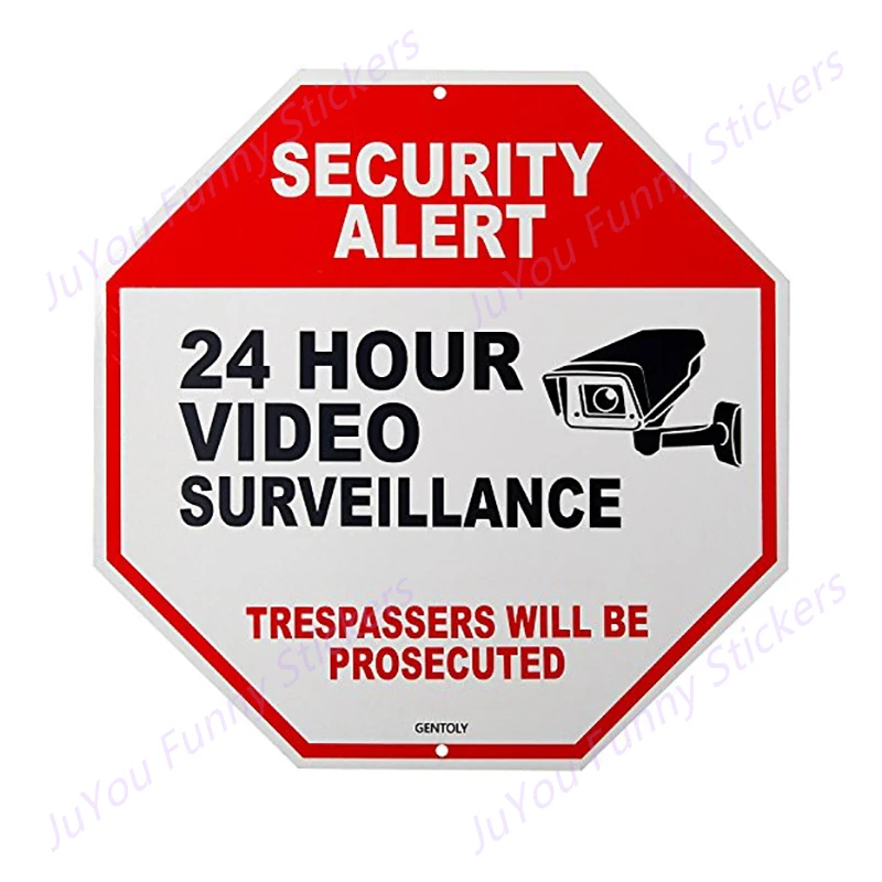 FUYOOHI Funny Stickers Accessories Creative Car Sticker Decal Video Surveillance Sign Home Security    Camera Fine Decor