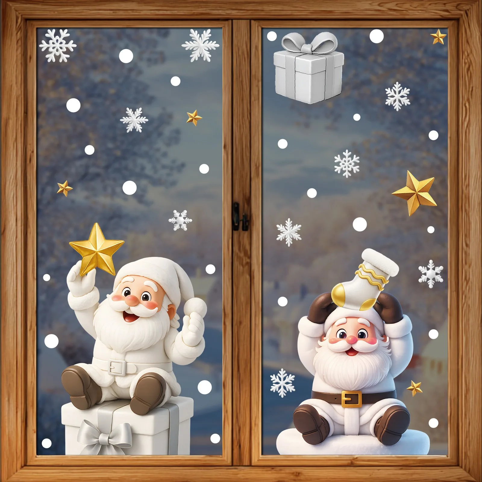 

Рождественские зеркальные наклейки