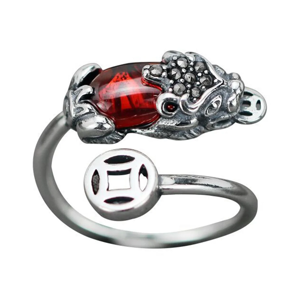 

Personality Fortune Finger Ring Open Ring Elegant Red Crystal Ring Jewelry