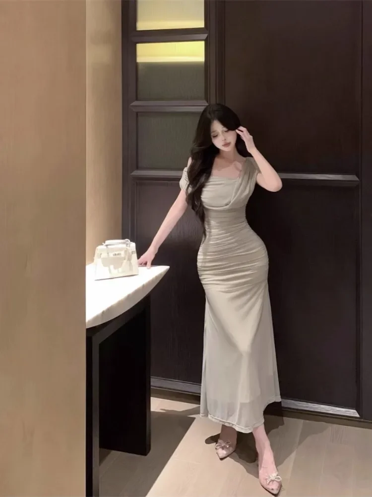 Женское платье с открытыми плечами Ezgaga элегантное винтажное вырезом лодочкой