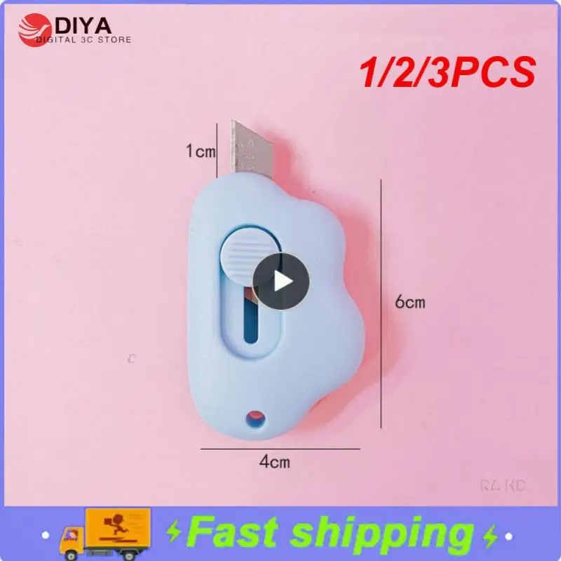 

1/2/3PCS Cute Rabbit Cloud Color Mini Portable Utility Knife Paper Cutter Cutting Paper Razor Blade Office Stationery Cutting