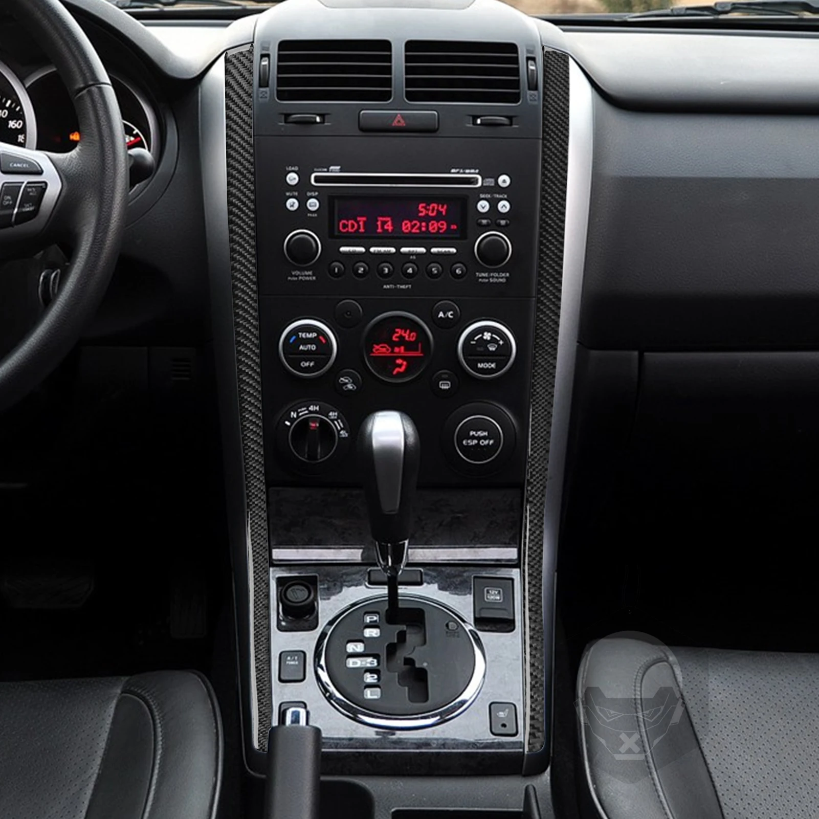Фото Для Suzuki Grand Vitara 2006-2013: накладка на панель центральной консоли и боковую панель переключения передач, из настоящего карбона, аксессуары для интерьера, наклейки №4