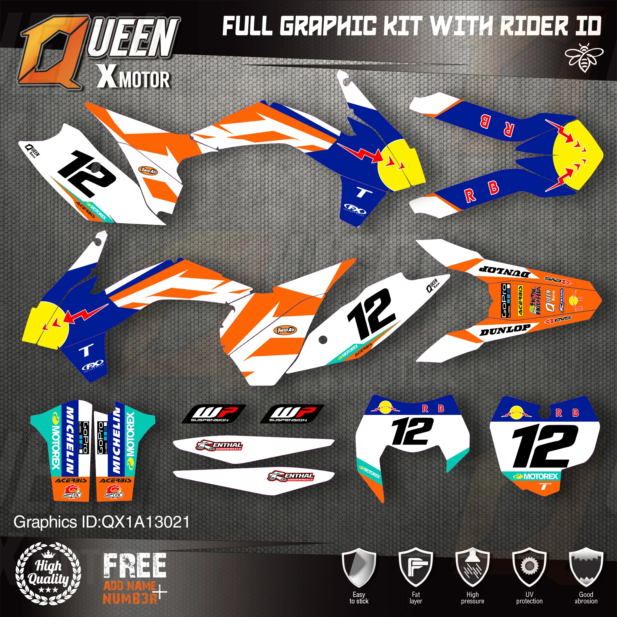 

Набор наклеек QUEEN X для KTM 2013, 2014, 2015, SX SXF, 2014, 2015, 2016, EXC XC-W, EXC-F, 021