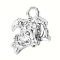 25pcslot fashion silver color dog head charms alloy pendant for necklace earrings bracelet jewelry making diy accessories
