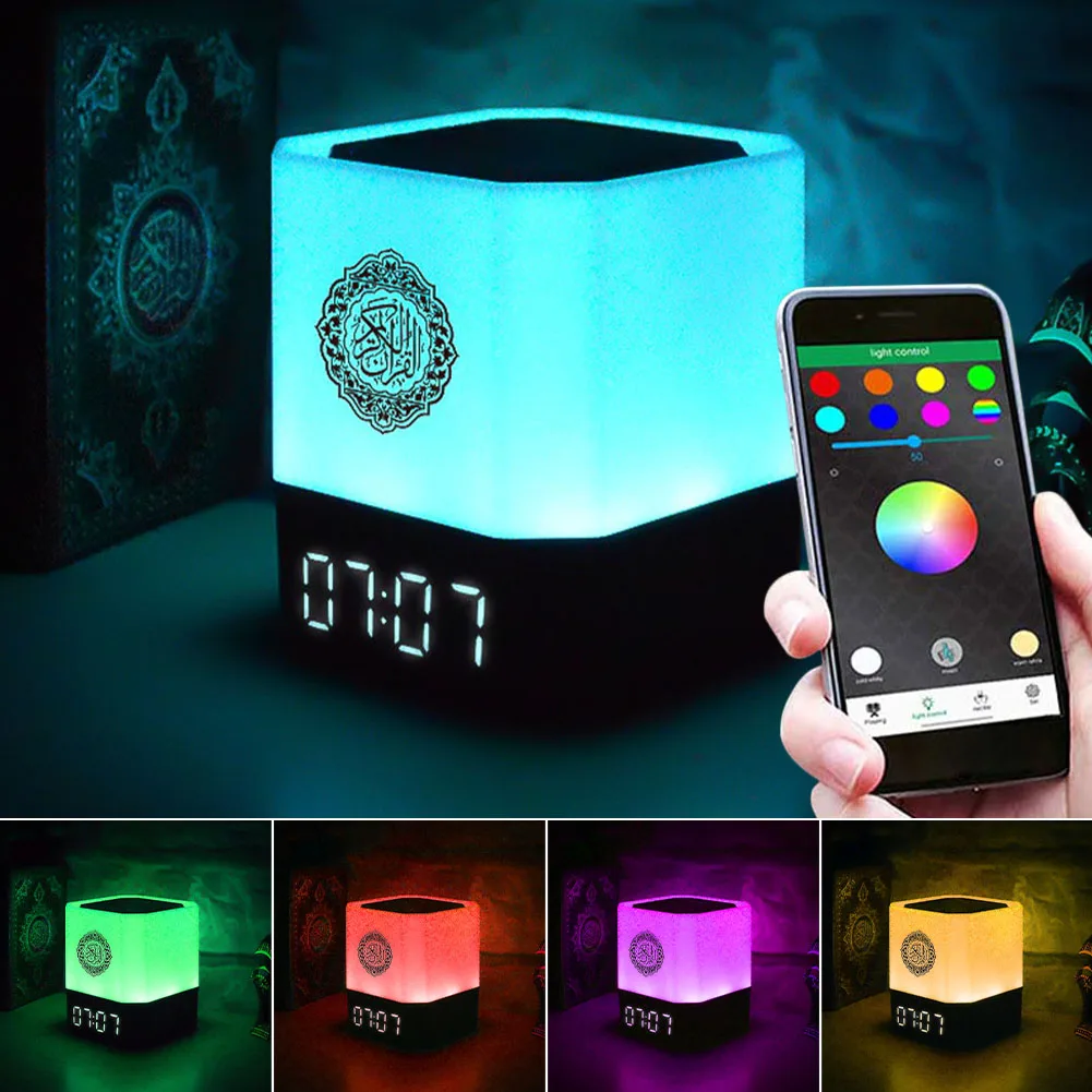 

New Mini Rechargeable LED Colorful Smart Alarm Clock Breathing Music Night Light Wireless Speaker Touch Control Bedside Lamp