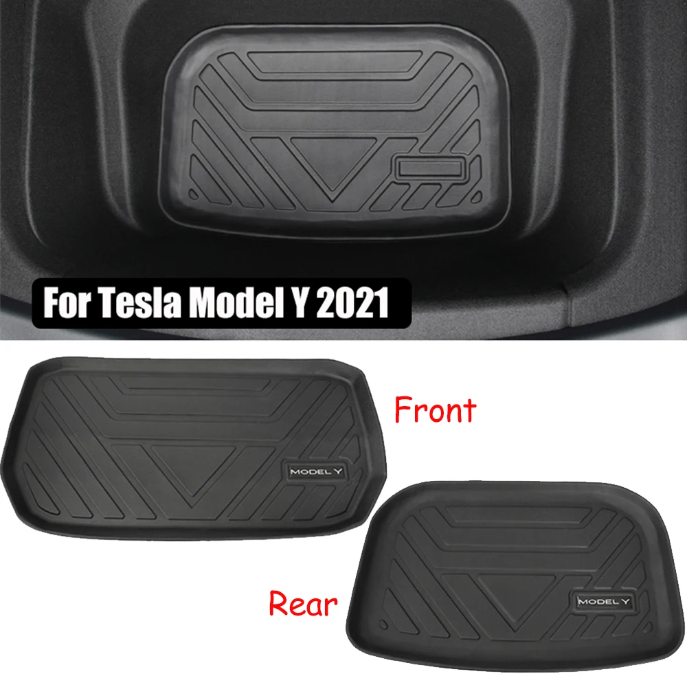 

Upgrade New TPE Car Front Storage Box Pad Rear Trunk Mat Waterproof Protective Liner Trunk Tray Floor Mat For Tesla Model Y 2021