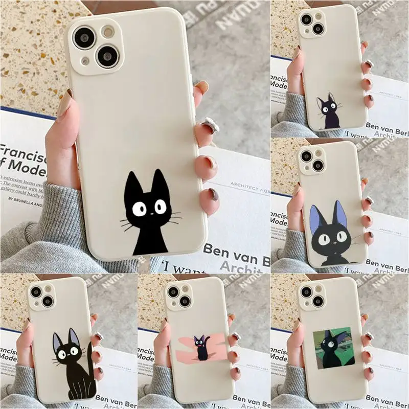 

Kikis Delivery Service Cat Phone Case For Iphone 7 8 Plus X Xr Xs 11 12 13 Se2020 Mini 14 Pro Max White Case