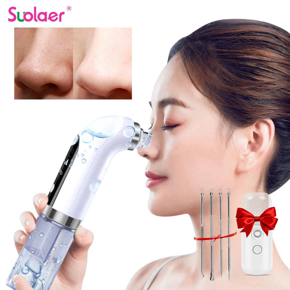 

USB Rechargeable Blackhead Remover Diamond Dermabrasion Nose Vacuum Pore Cleanser Acne Pimple Suction Extractor Skin Care Tools