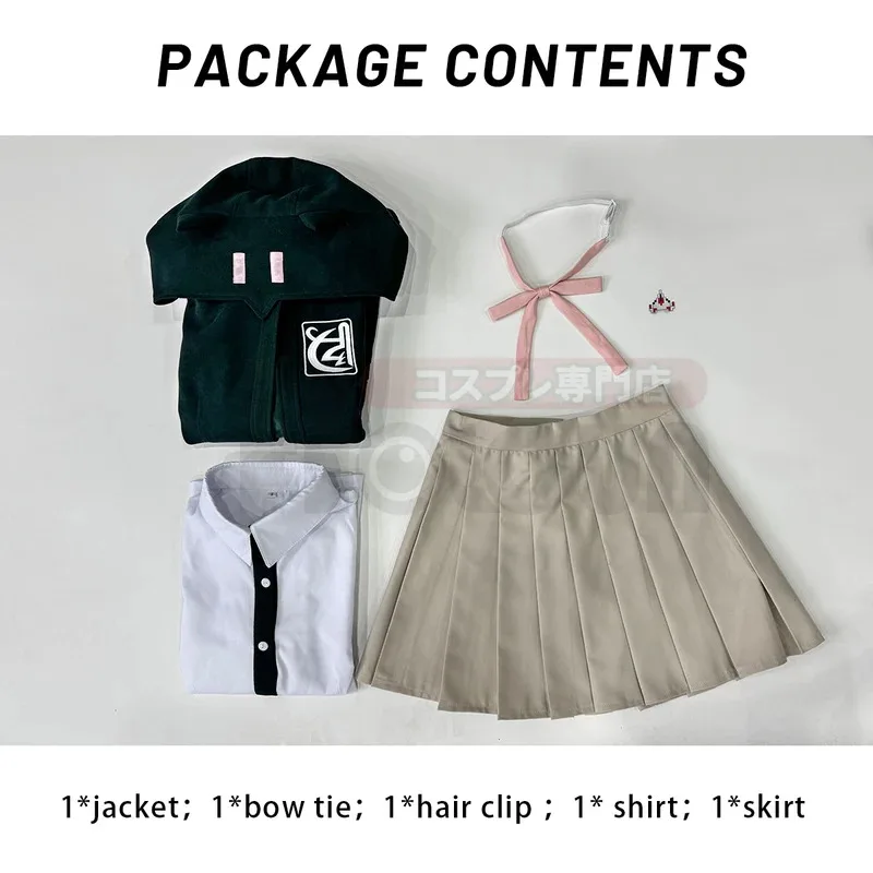 Фото Danganronpa Game Trigger Happy Havoc Nanami ChiaKi Косплей Костюм Пальто Рубашка Юбка Заколка для волос Школьная форма Cosx; 8's, 6; №5