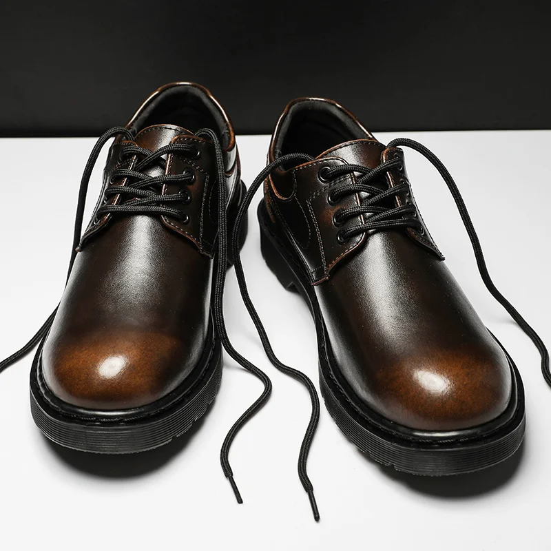 Новая модная Роскошная повседневная мужская обувь из натуральной кожи высокого