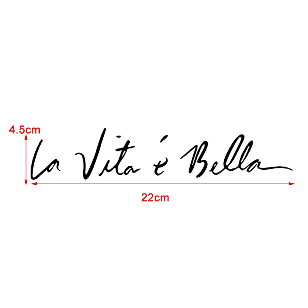 

1pc Cars Sticker Life is Beautiful "La Vita E Bella" Styling Quote Vinyl Decal