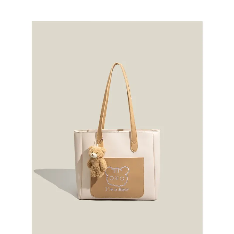

Withered Messenger Casual Armpit Bag Large Capacity Bags Women England High Street Fashion Cute Cartoon Bear Big Bag Tote Bag