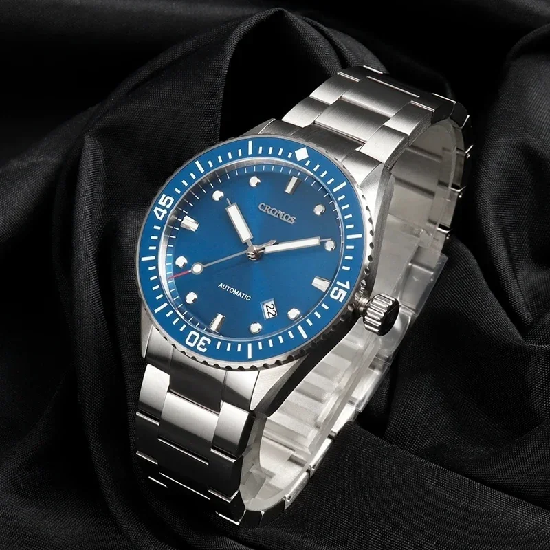 Cronos L6015 Дайверские часы для мужчин C3 Светящиеся выпуклые гвозди Автоматический