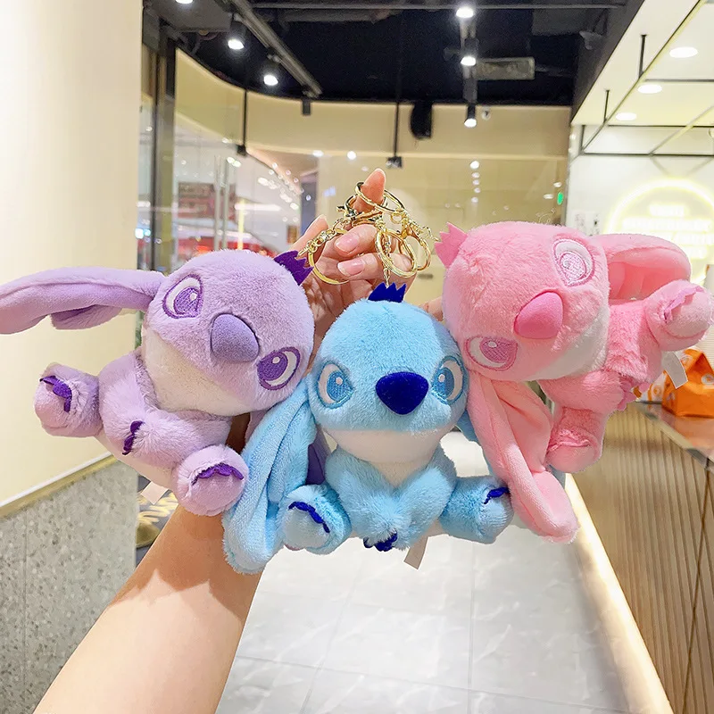 

Disney 13cm Lilo Stitch Kawaii Plush Dolls Keychain Pendant Toys Peluche Dolls Cartoon Anime Stuffed Toy Kids Xmas Birthday Gift