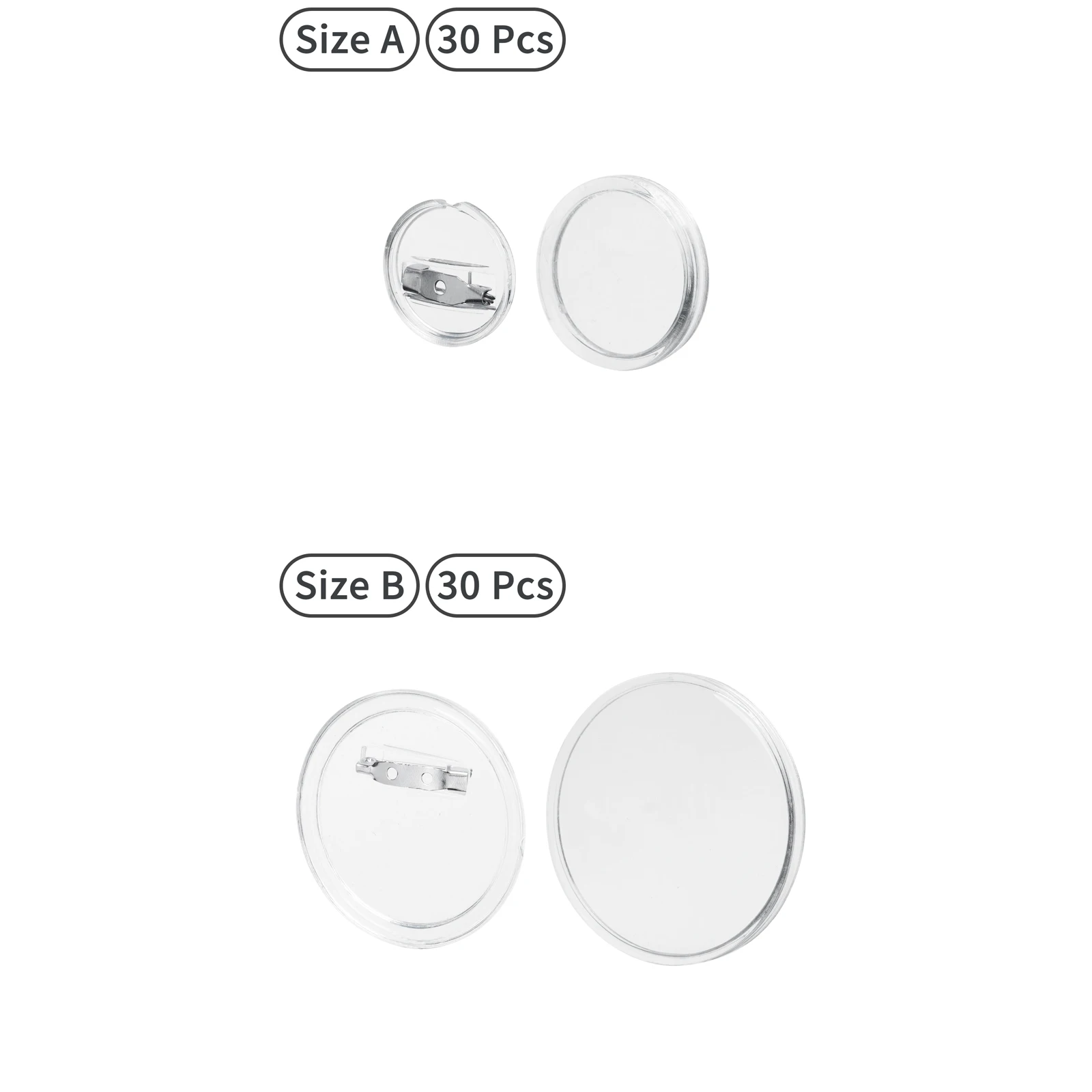 

30Pcs Badge Making Material DIY Handmade Brooch No Need Badge Machine Art Acrylic Insignia Pins Button Buckle Handcraft Supplies