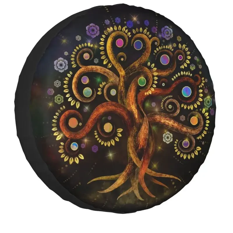 Чехол на запасное колесо Tree Of Life Yggdrasil Rainbow Swirl для Toyota RAV4 Prado Jeep RV SUV 4WD 4x4 автомобиля